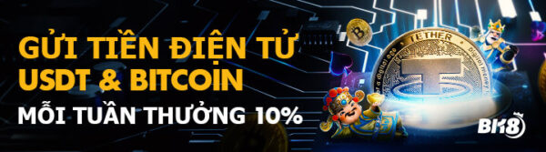 Gửi tiền BK8 bằng USDT, ETH, BTC