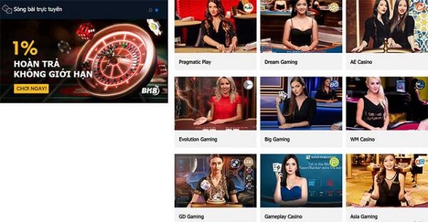 Đa dạng sảnh cược với hạng mục Casino